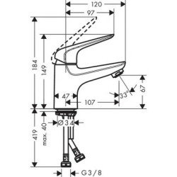 Смеситель для раковины Hansgrohe Novus 71021000 Хром