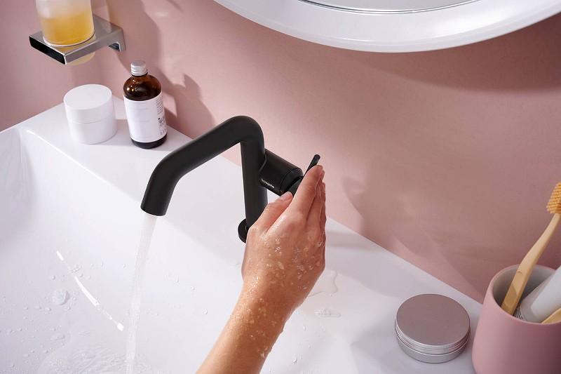 Смеситель для раковины Hansgrohe Tecturis S 73320670 черный матовый