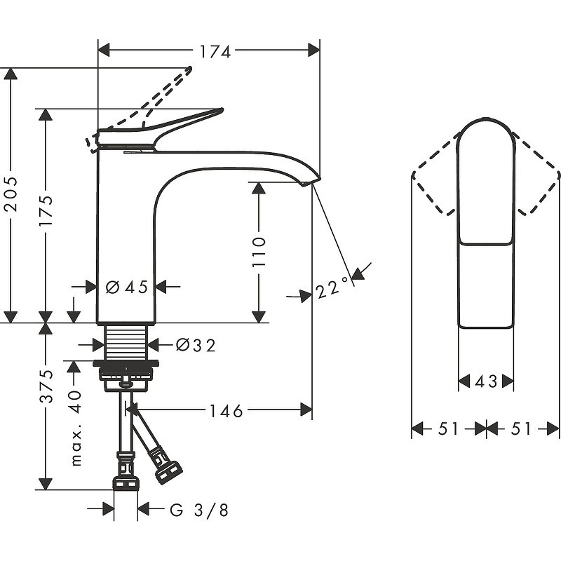 Смеситель для раковины Hansgrohe Vivenis 75022000