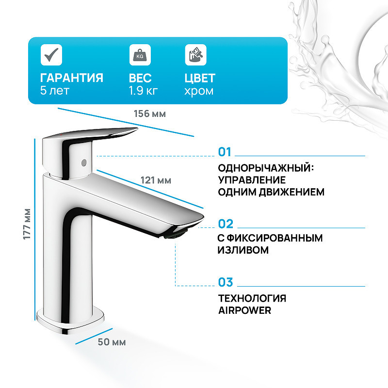 Смеситель для раковины Hansgrohe Logis Fine 71252000