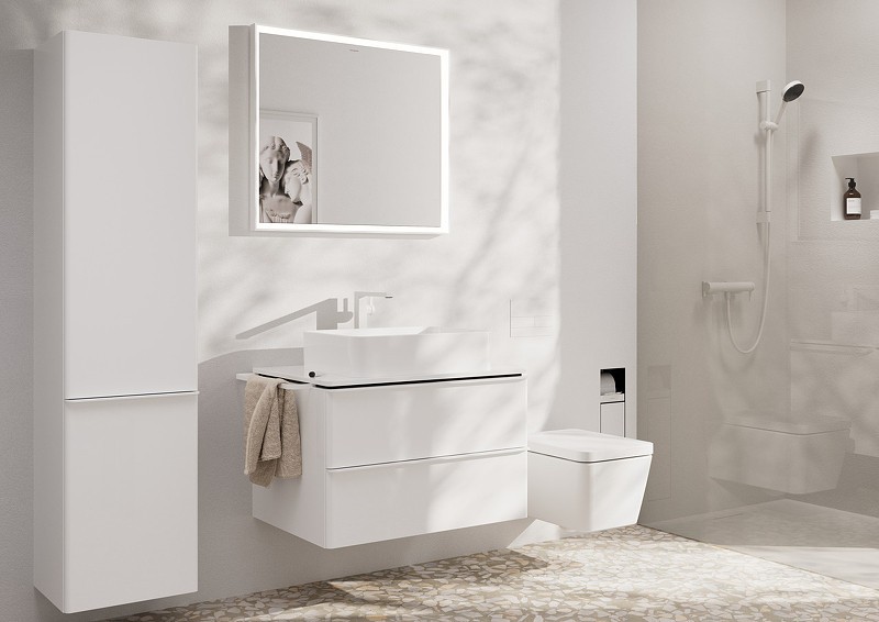 Смеситель для раковины Hansgrohe Tecturis E 73070700 белый матовый