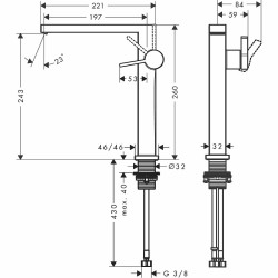 Смеситель для раковины Hansgrohe Tecturis E 73070140 Бронза