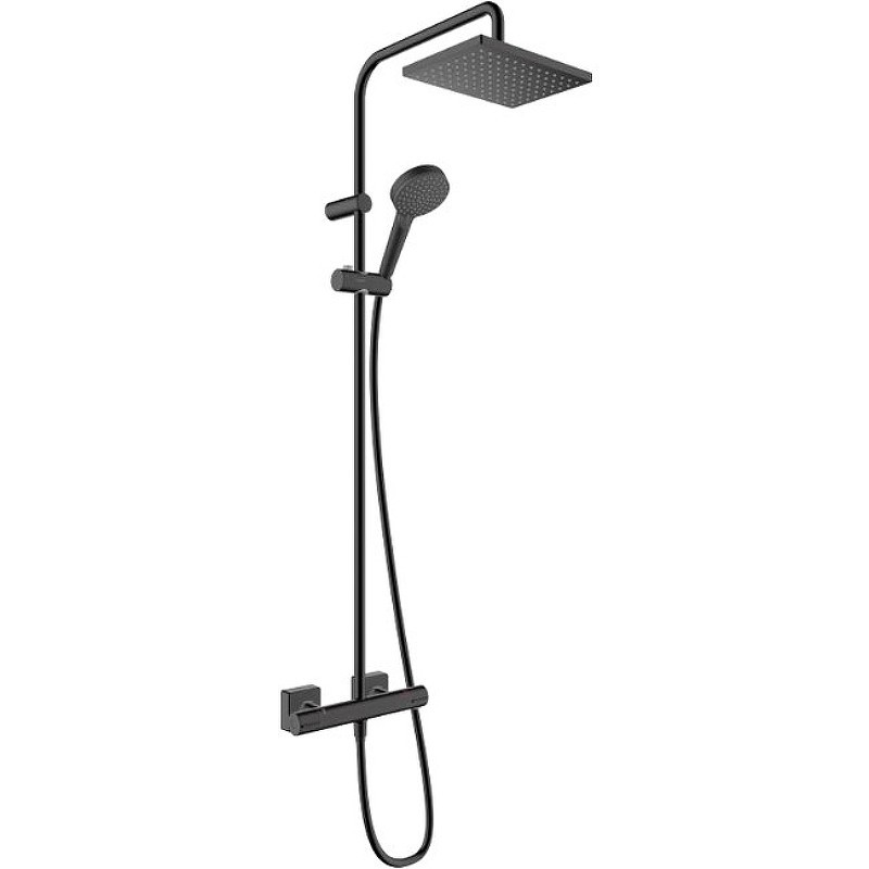 Душевая система Hansgrohe Vernis Shape Showerpipe 26286670 с термостатом черный матовый