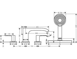 Смеситель на борт ванны Hansgrohe Vivenis 75444700