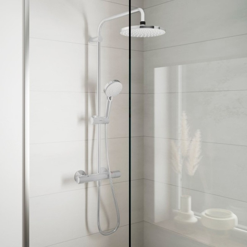 Душевая система Hansgrohe Vernis Shape Showerpipe 26318000 с термостатом