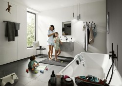 Полотенцедержатель Hansgrohe AddStoris 41743340 двойной Шлифованный черный хром