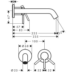 Смеситель для раковины Hansgrohe Tecturis S 73351700 белый матовый