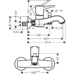 Смеситель для ванны Hansgrohe Metropol Classic 31340090 Хром Золото