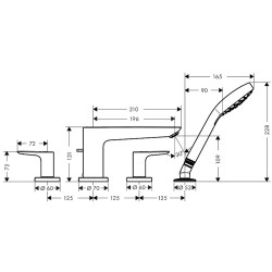 Смеситель на борт ванны Hansgrohe Talis E 71748990