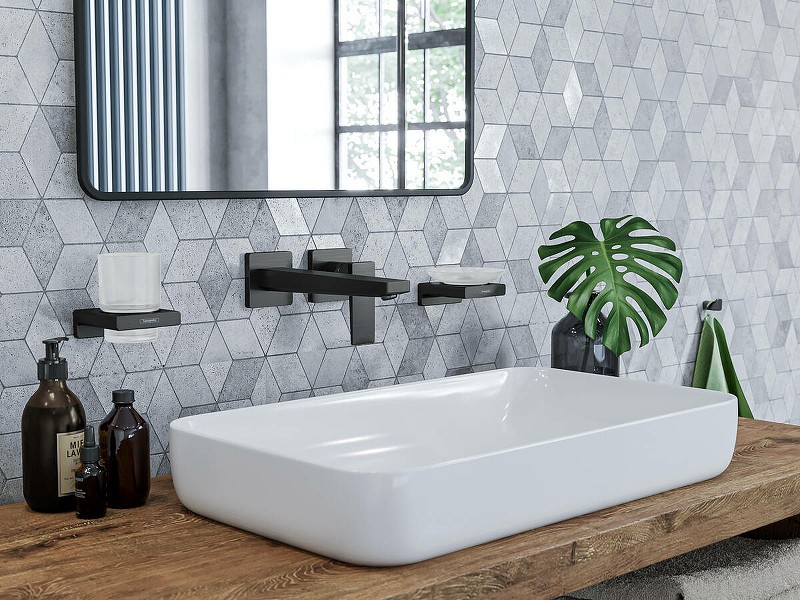 Стакан для зубных щеток Hansgrohe AddStoris 41749670 черный матовый