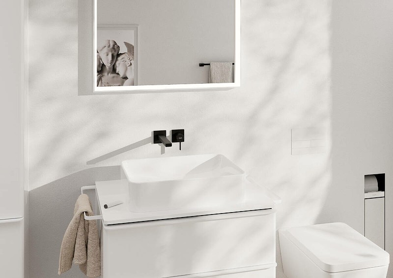 Смеситель для раковины Hansgrohe Tecturis E 73051670 черный матовый