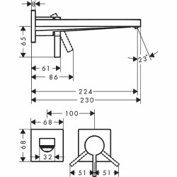 Смеситель для раковины Hansgrohe Tecturis E 73051000 Хром