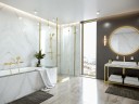Смеситель для ванны Hansgrohe Ecostat Comfort 13114990 с термостатом Полированное золото