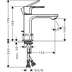 Смеситель для раковины Hansgrohe Rebris S 72517000