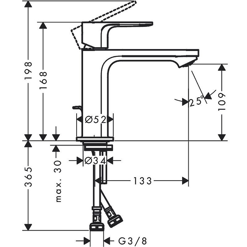 Смеситель для раковины Hansgrohe Rebris S 72517000