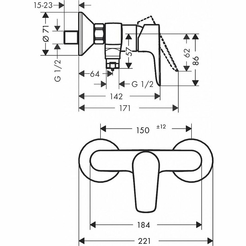 Смеситель для душа Hansgrohe Talis E 71760000 Хром