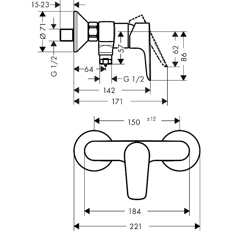 Смеситель для душа Hansgrohe Talis E 71760670 черный матовый