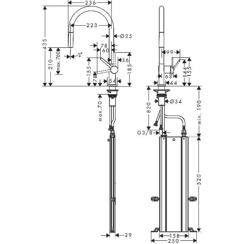 Смеситель для кухни Hansgrohe Talis M54 72803000 Хром