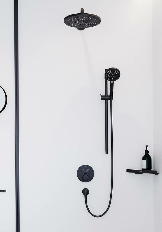 Смеситель для душа Hansgrohe ShowerSelect S 15743670 с термостатом черный матовый