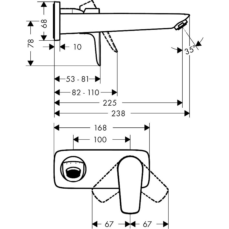 Смеситель для раковины Hansgrohe Talis E 71734140 Шлифованная бронза