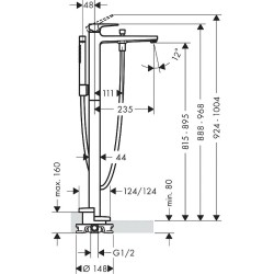 Смеситель для ванны Hansgrohe Metropol 32532670