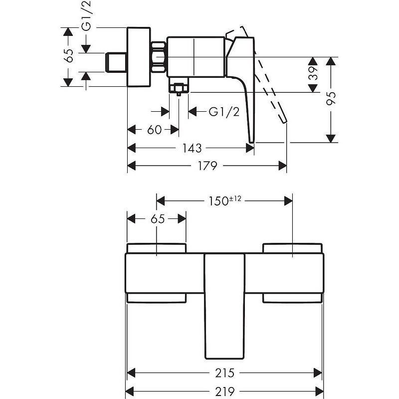 Смеситель для душа Hansgrohe Metropol 32560340 Шлифованный черный хром