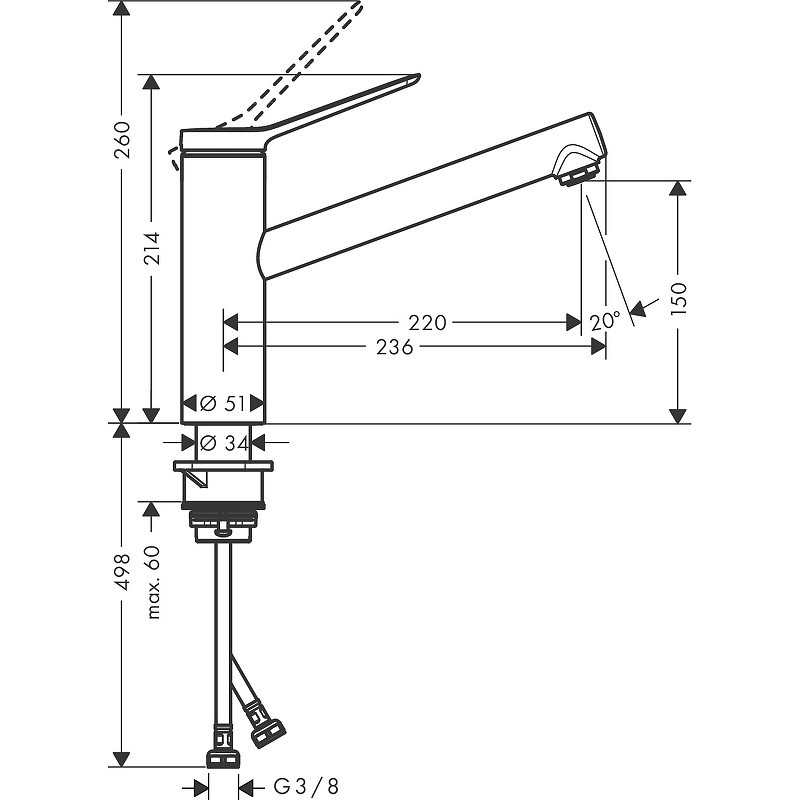 Смеситель для кухни Hansgrohe Zesis M33 74802000 Хром
