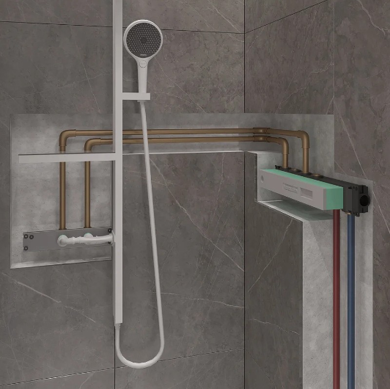 Смеситель для душа Hansgrohe RainSelect 15380700 с термостатом белый матовый