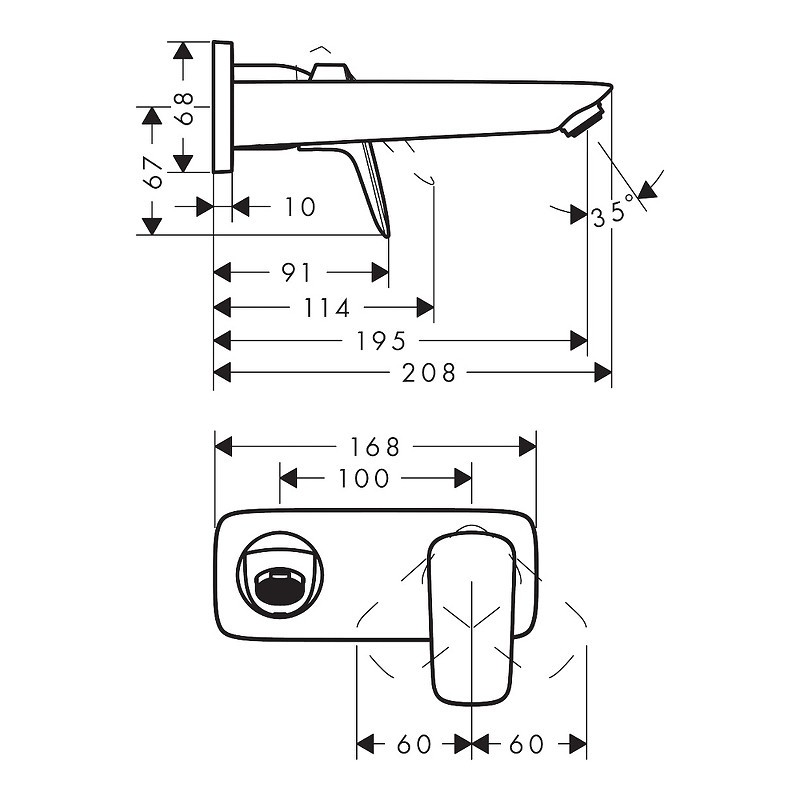 Смеситель для раковины Hansgrohe Logis 71220670 черный матовый
