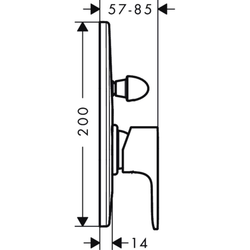 Смеситель для душа Hansgrohe Rebris S 72449670 черный матовый