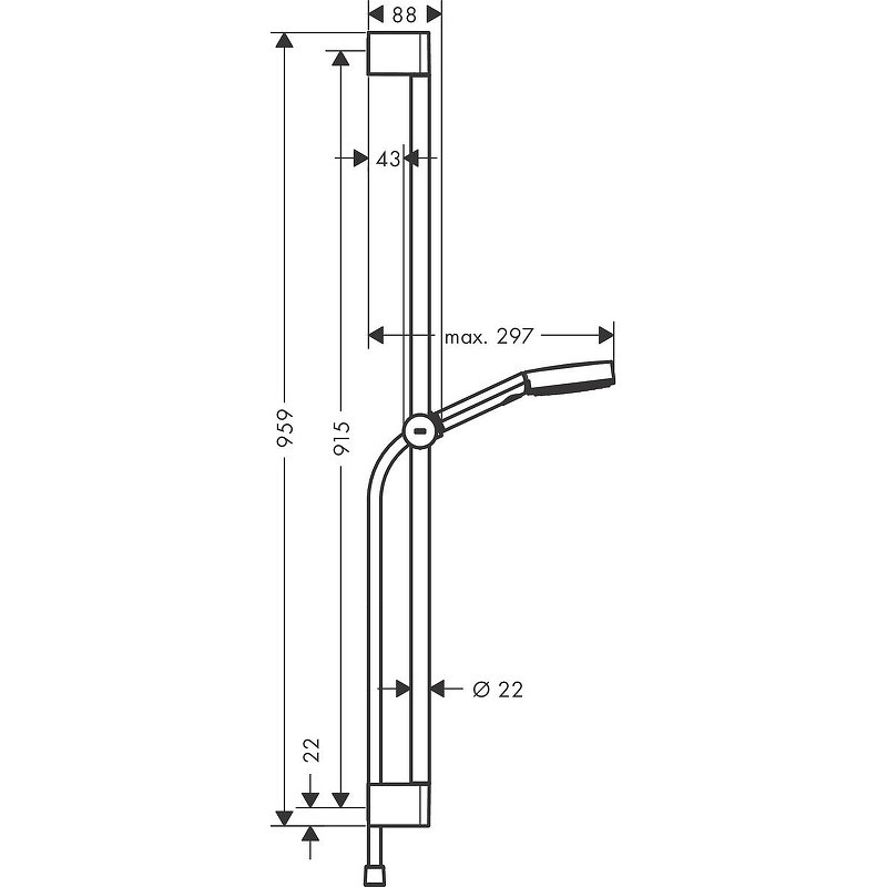 Душевой гарнитур Hansgrohe Pulsify Select Relaxation EcoSmart 24171670 черный матовый