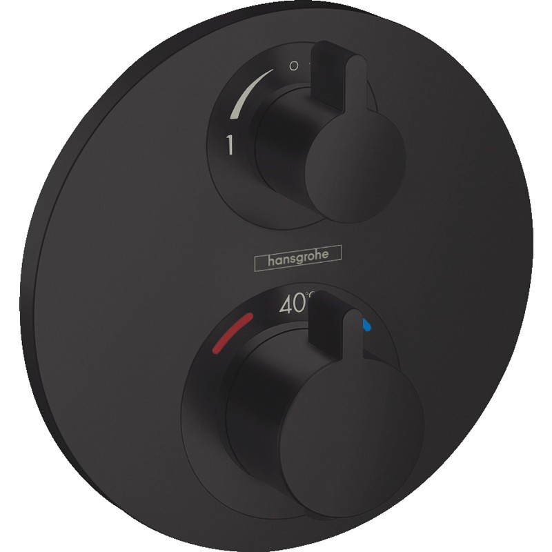 Смеситель для душа Hansgrohe Ecostat S 15758670 с термостатом черный матовый