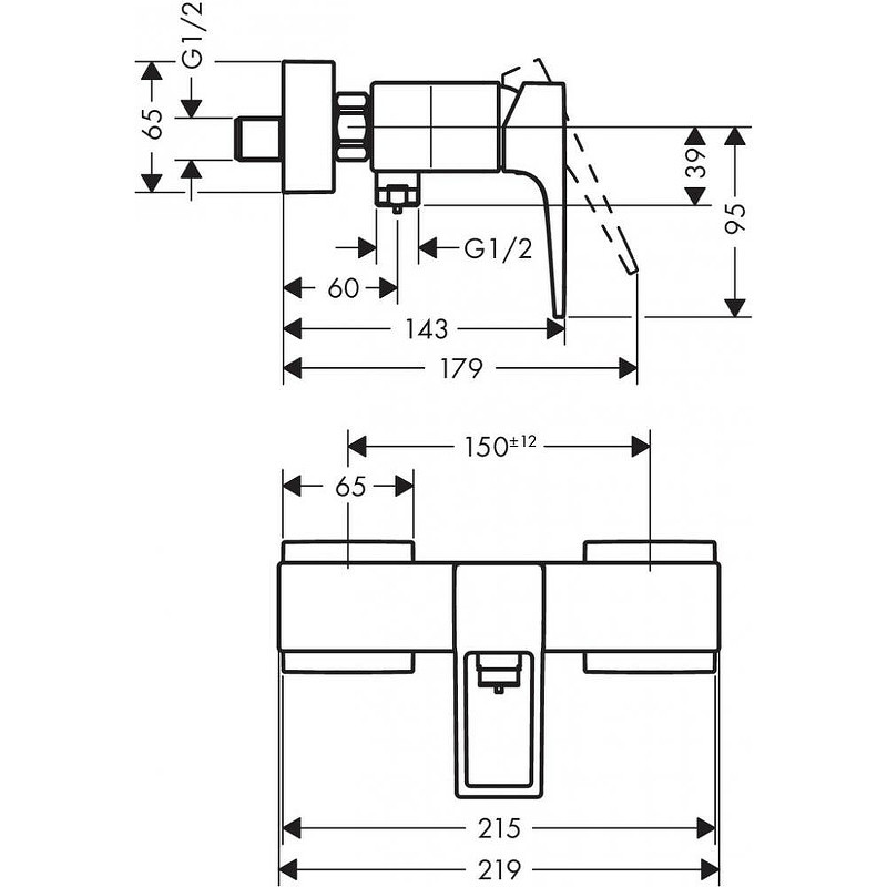 Смеситель для душа Hansgrohe Metropol 74560000 Хром