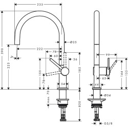 Смеситель для кухни Hansgrohe Talis M54 72804670 черный матовый