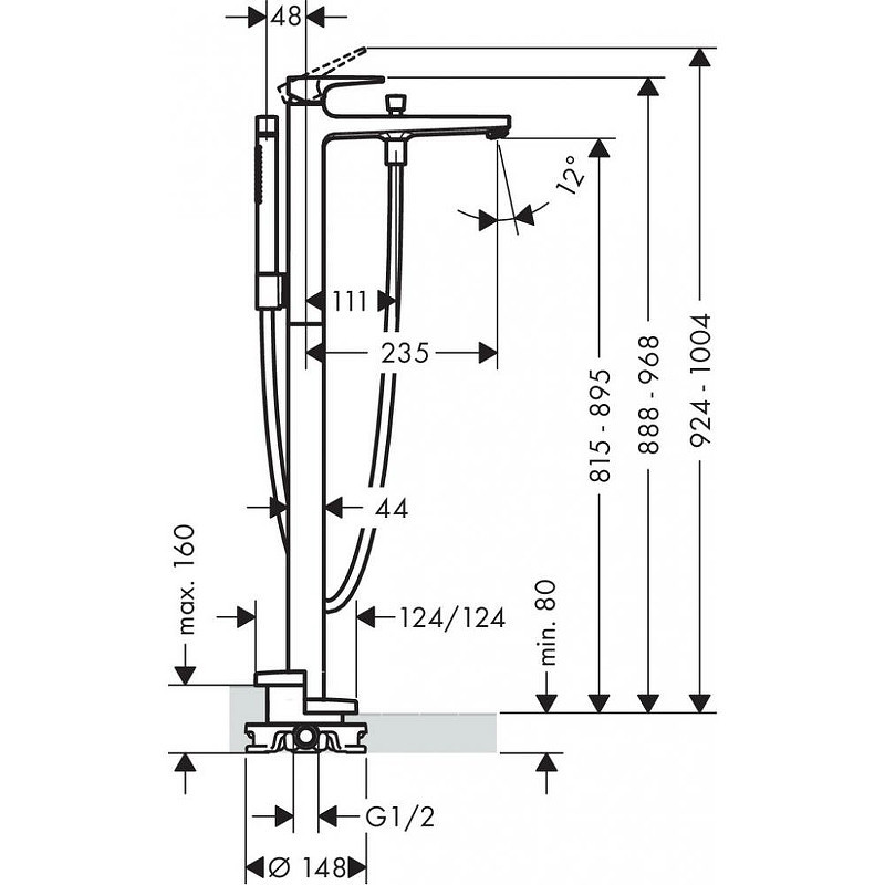 Смеситель для ванны Hansgrohe Metropol 32532700