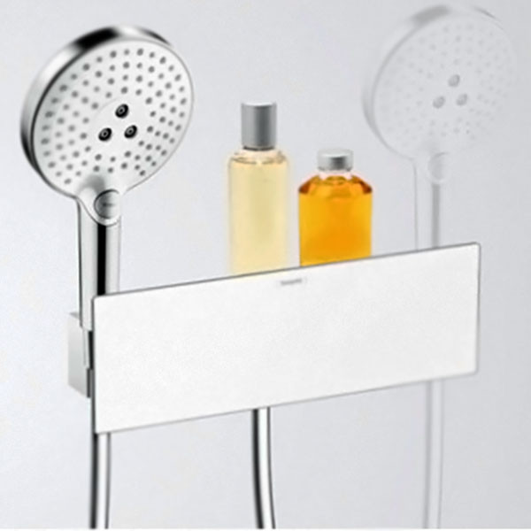 Шланговое подключение Hansgrohe Fixfit Porter 300 26456400 с полкой и держателями лейки Хром Белый