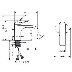 Смеситель для раковины Hansgrohe Vivenis 75010670 черный матовый