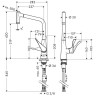 Смеситель для кухни Hansgrohe Metris M71 320 14780800 Сталь