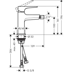 Смеситель для биде Hansgrohe Metropol 32520670 черный матовый