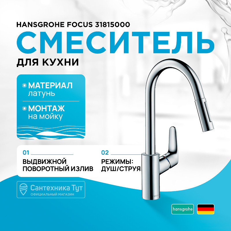 Смеситель для кухни Hansgrohe Focus 31815000 Хром