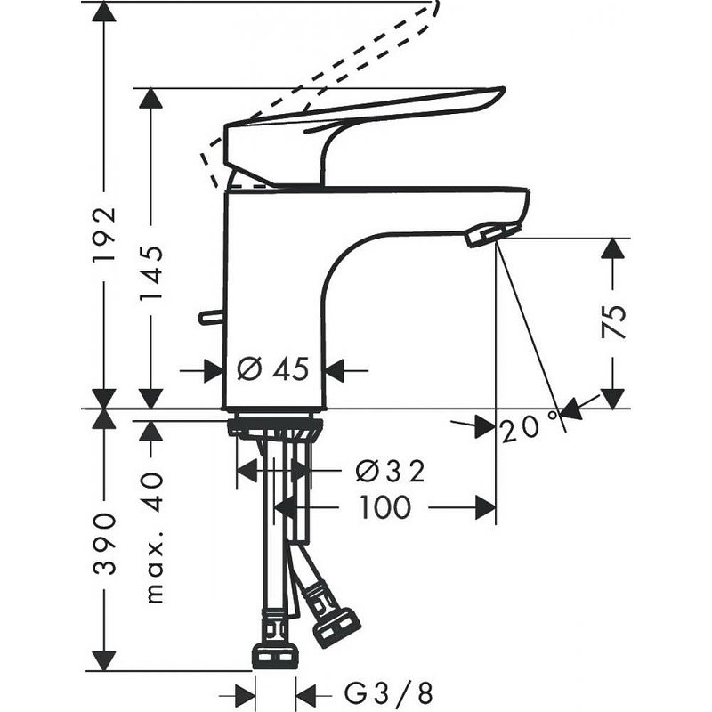 Смеситель для раковины Hansgrohe Logis E 71160000 Хром