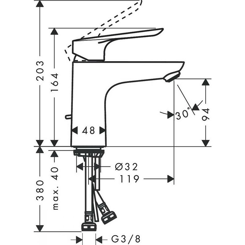 Смеситель для раковины Hansgrohe Logis E 71161000 Хром