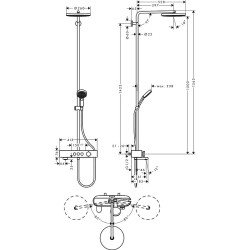 Душевая система Hansgrohe Pulsify S Showerpipe 260 1jet 24230000 с термостатом Хром