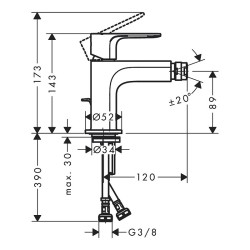 Смеситель для биде Hansgrohe Rebris E 72211670 черный матовый