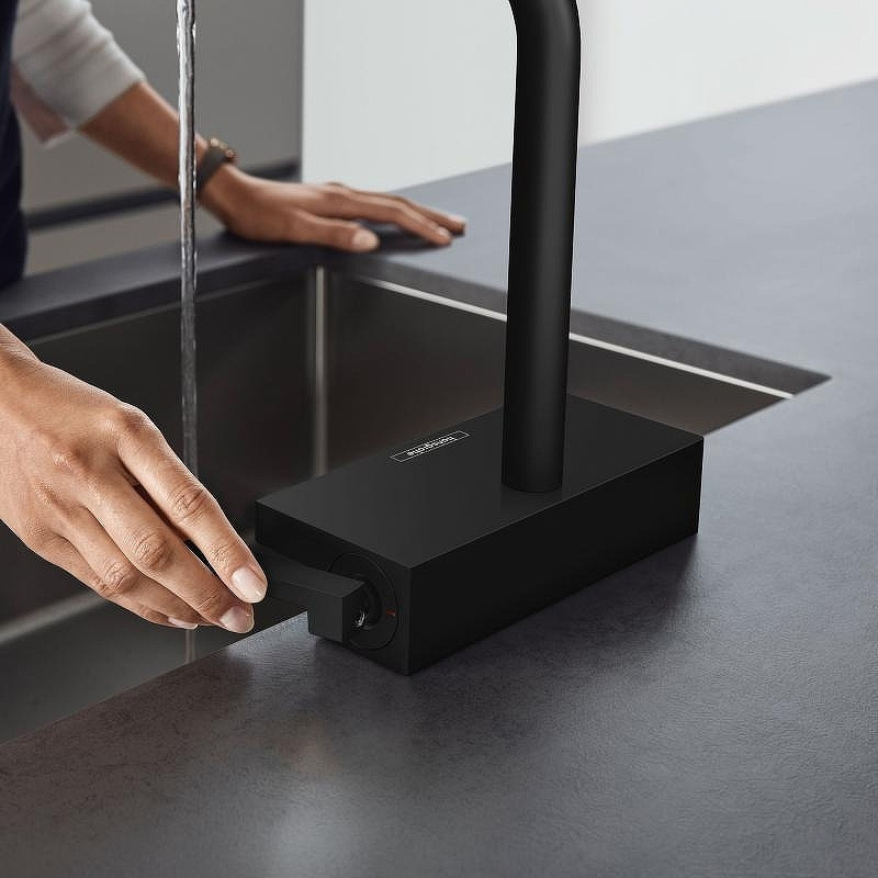 Смеситель для кухни Hansgrohe Aquno Select M81 2jet sBox 73830670 черный матовый