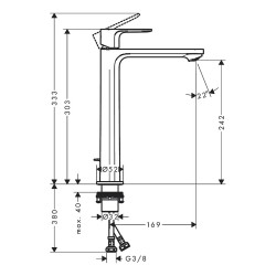 Смеситель для раковины Hansgrohe Rebris E 72581670 черный матовый