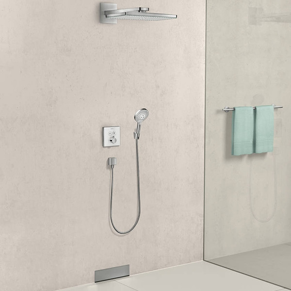 Шланговое подключение Hansgrohe Fixfit Square 26455990 с клапаном обратного тока Полированное золото