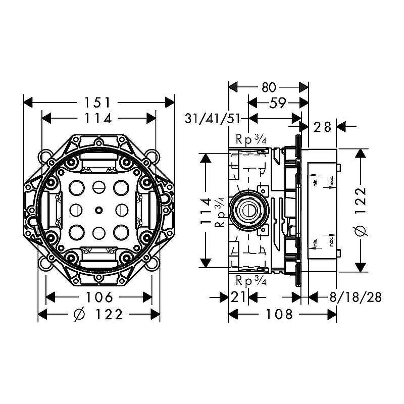 Смеситель для душа Hansgrohe Set HG Vernis Shape 71668670S Ченый матовый