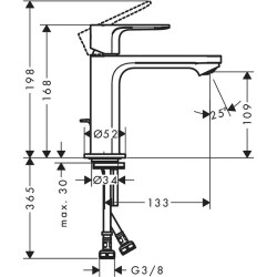 Смеситель для раковины Hansgrohe Rebris E 72560670 черный матовый