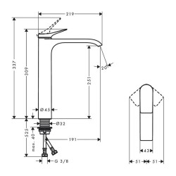 Смеситель для раковины Hansgrohe Vivenis 75042670 черный матовый